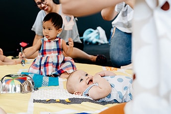 The Gallery’s Art Starters program introduces babies under 12 months (and their parents and carers) to APT9