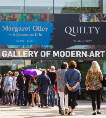 Visitors arrive for the opening weekend of ‘Margaret Olley: A Generous Life’