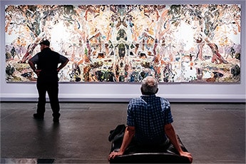 Visitors with Ben Quilty’s Evening Shadows Rorschach after Johnstone 2011