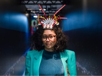 Four artists from Australia and the Pacific — Grace Lillian Lee, Letila Mitchell, Maryann Talia Pau (pictured) and Ranu James — created hands-on and multimedia interactives exploring rich pattern and adornment for the Children’s Art Centre exhibition ‘Island Fashion’