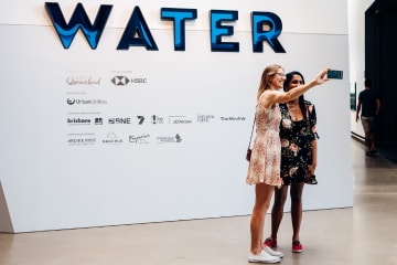 Visitors to ‘Water’ on the opening weekend