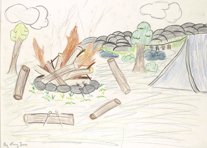 I chose to draw this because I have loads of fires and I love to cook and eat marshmallows.