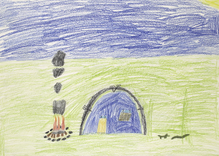 When I went camping when I was little. We ate fish and sausages.