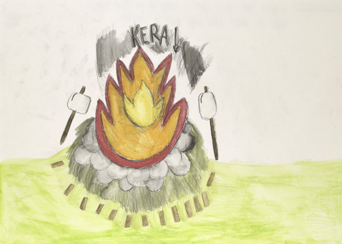 Drawing of Civilian Trying to Extinguish Fire - Stock Illustration  [35892481] - PIXTA